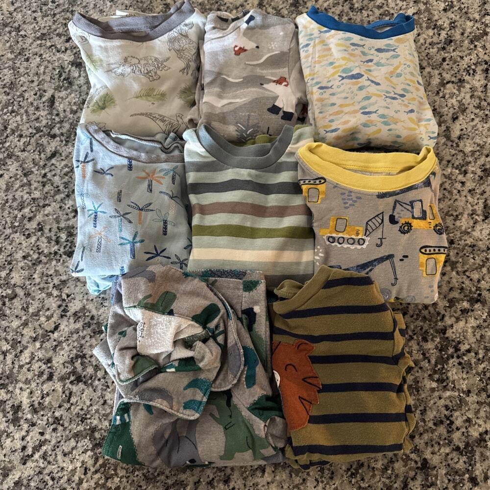 Lot of 8 Boys PJ Set Long Sleeves and Pants Size 3T